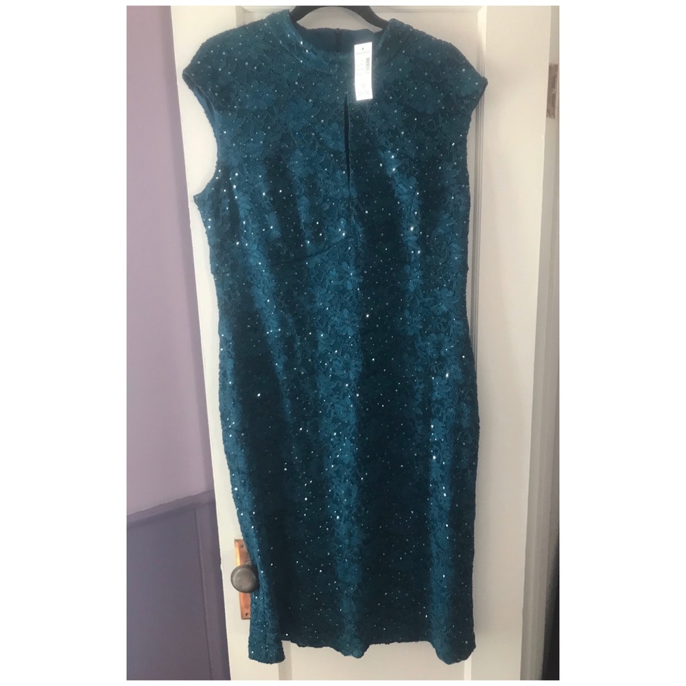 Roz & Ali Teal Lace Dress